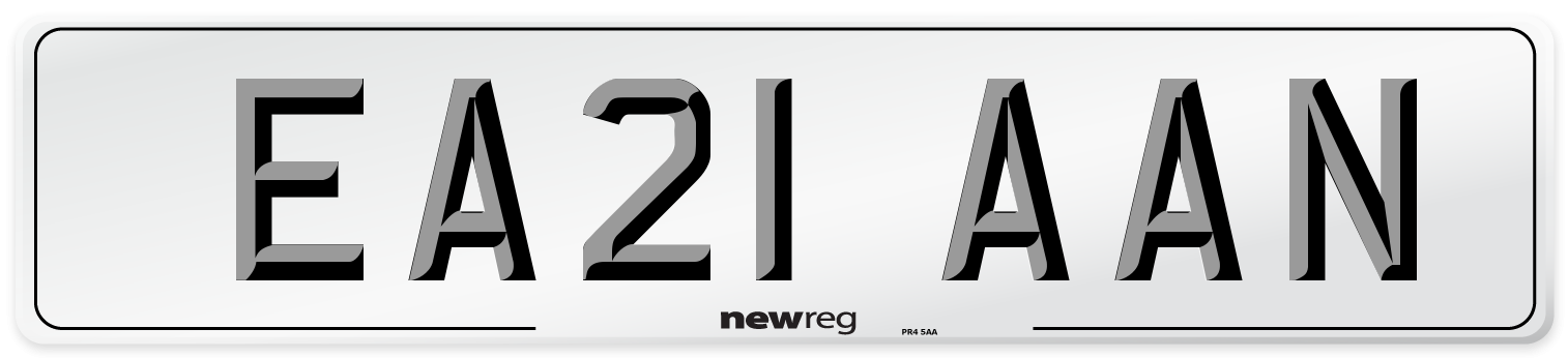 EA21 AAN Number Plate from New Reg